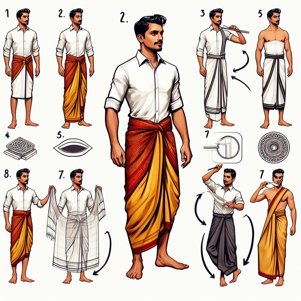 how to wear dhoti