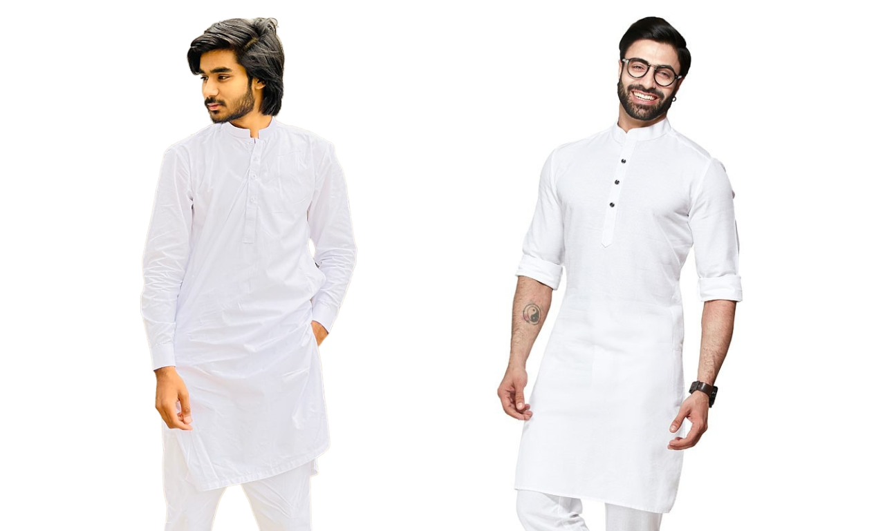 white kurta for men